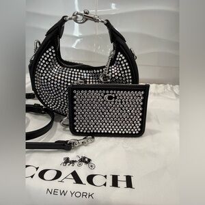 Coach Jonie Bag With Crystal & matching Crystal skinny id wallet